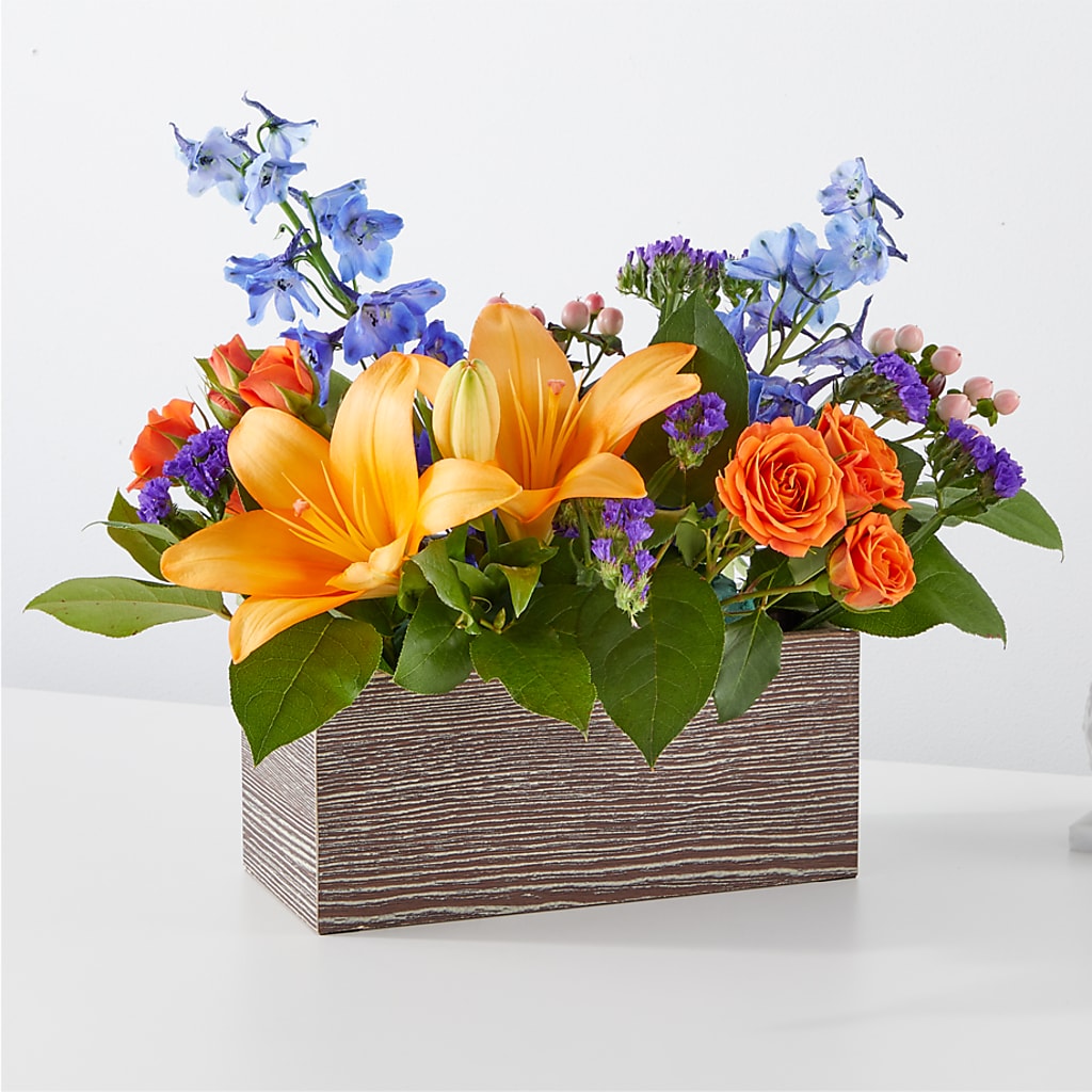Radiant Citrus Box Bouquet – LOU GENTILE'S FLOWERS BASKET, Fresno CA