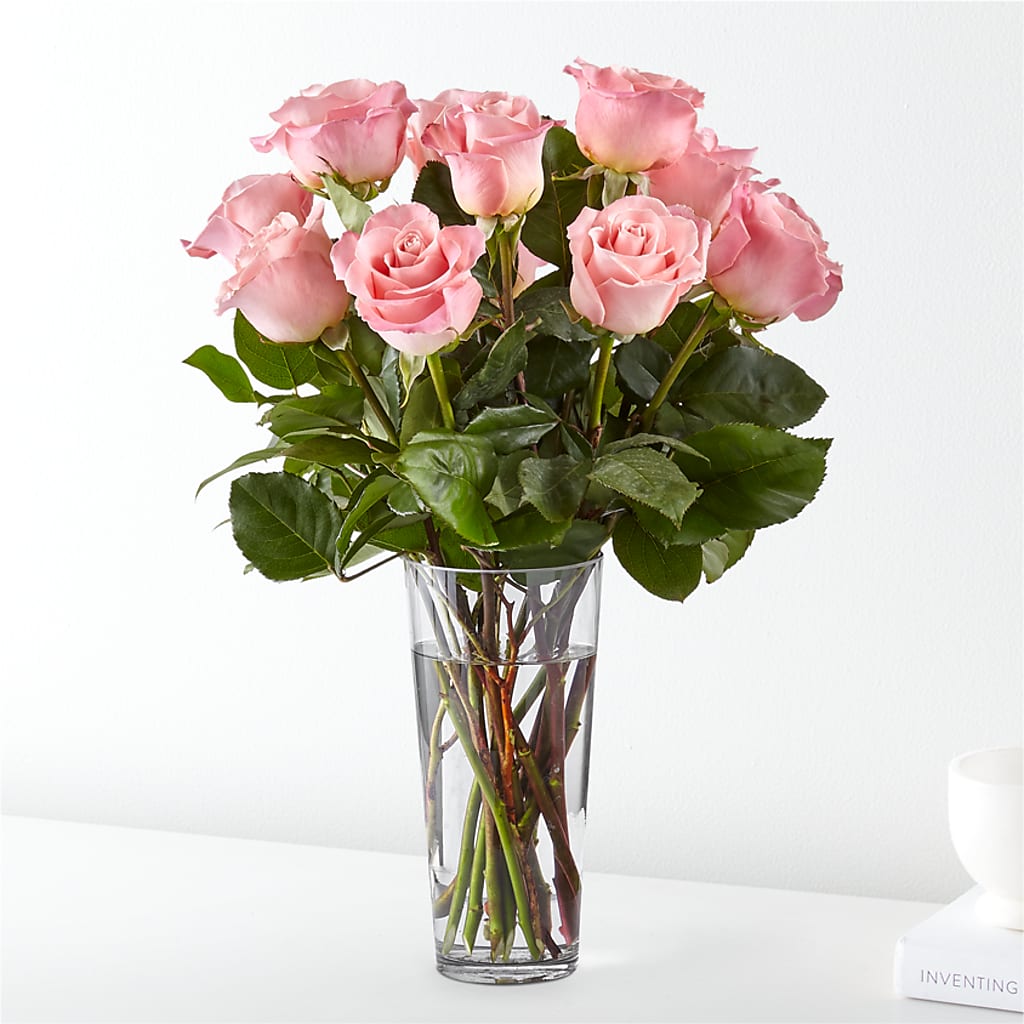 Long Stem Pink Rose Bouquet – LOU GENTILE'S FLOWERS BASKET, Fresno CA
