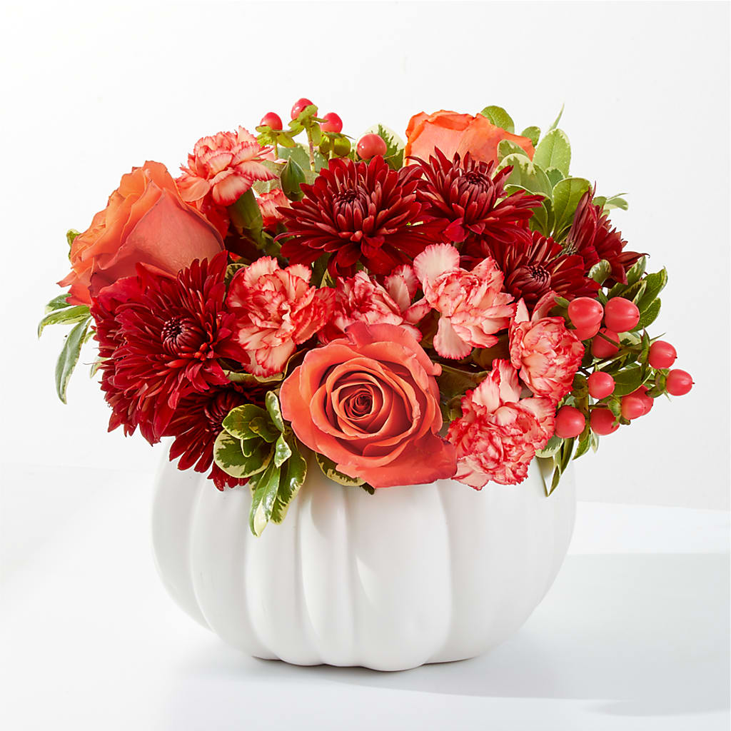 Autumn Air Pumpkin Bouquet – LOU GENTILE'S FLOWERS BASKET, Fresno CA