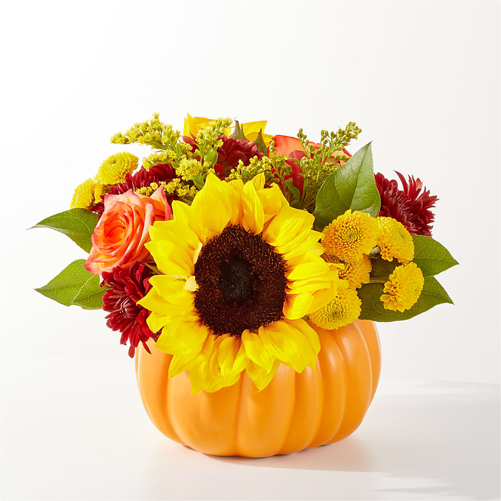 Golden Gourd Pumpkin Bouquet – LOU GENTILE'S FLOWERS BASKET, Fresno CA