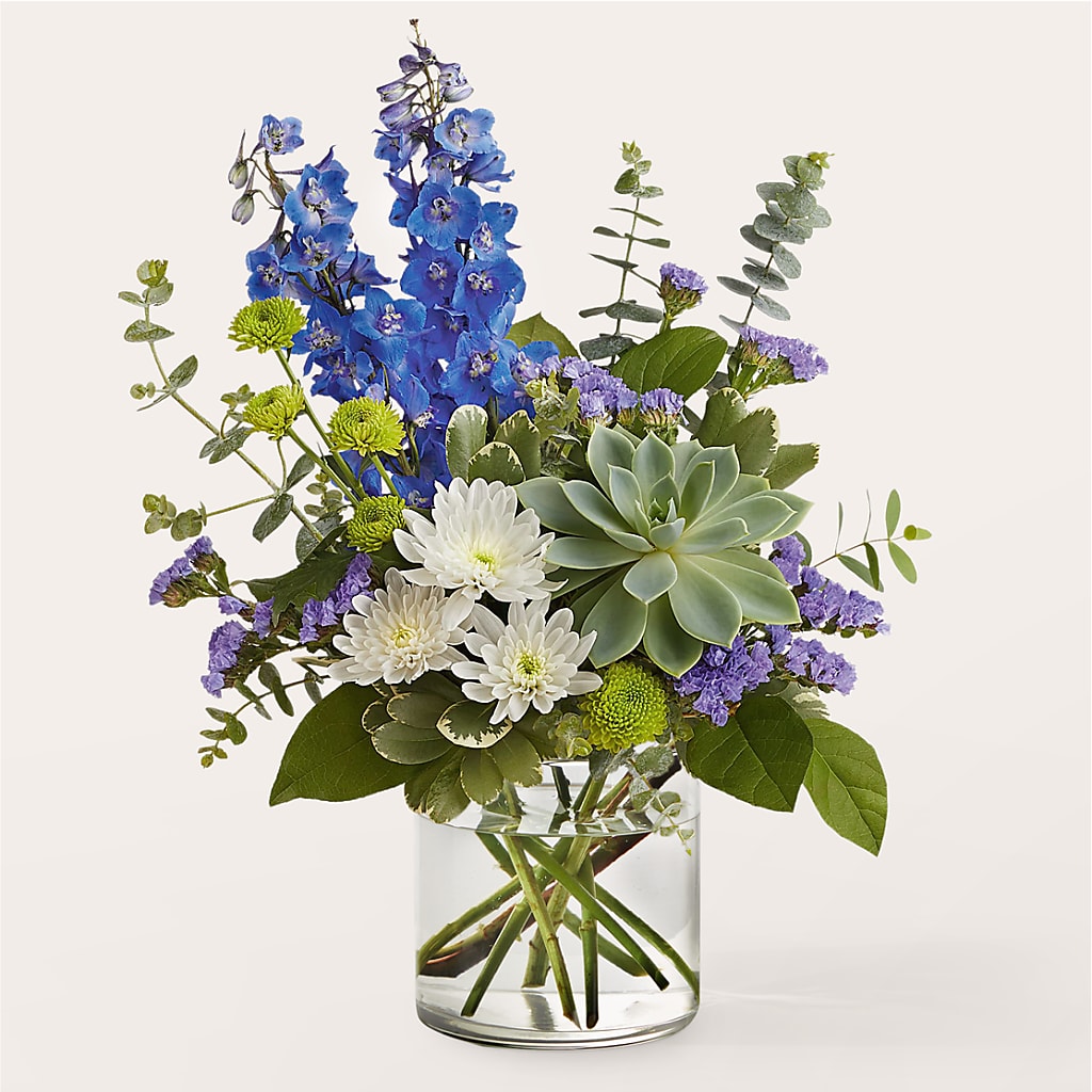 Cerulean Waves Bouquet – LOU GENTILE'S FLOWERS BASKET, Fresno CA