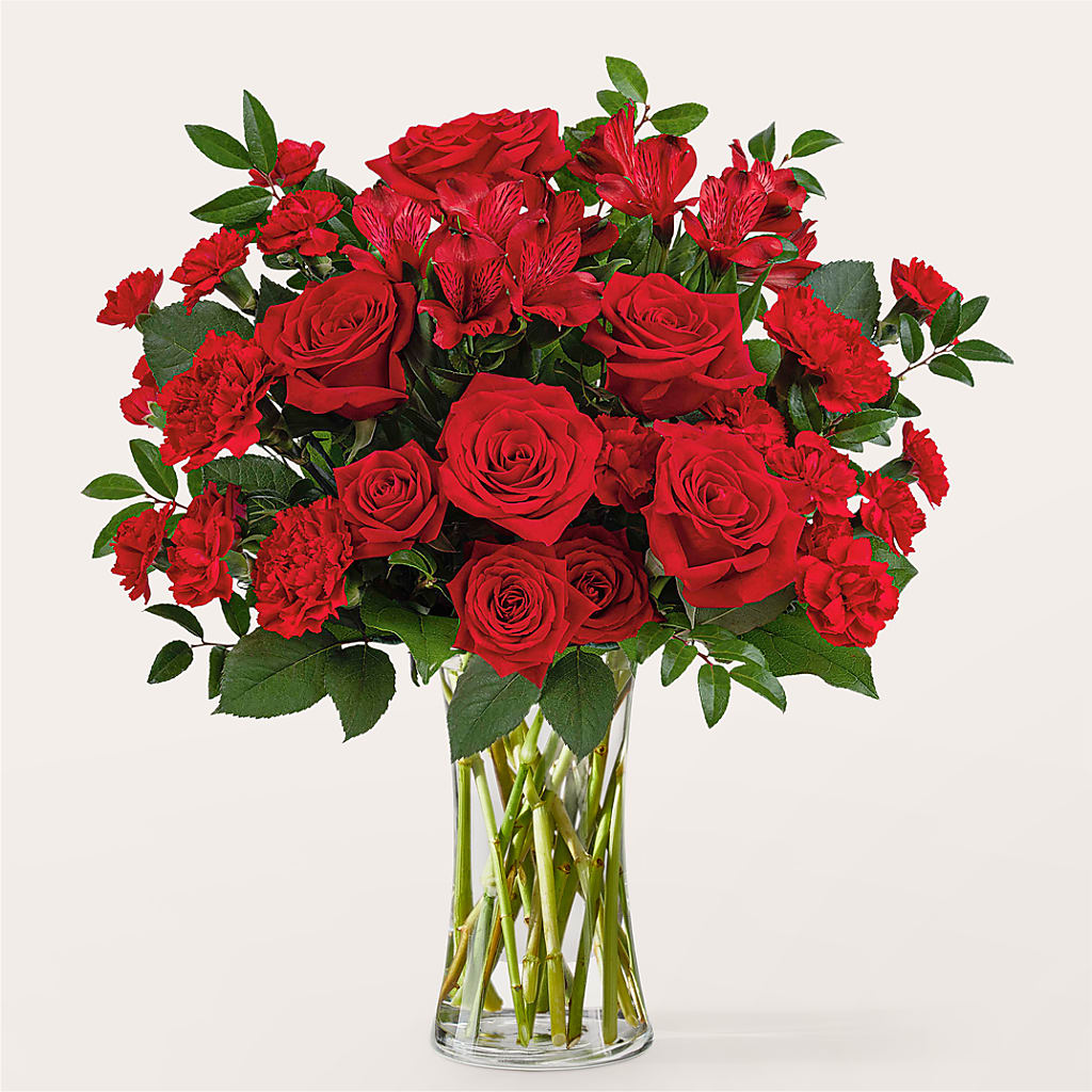 Brilliant Ruby Bouquet – LOU GENTILE'S FLOWERS BASKET, Fresno CA