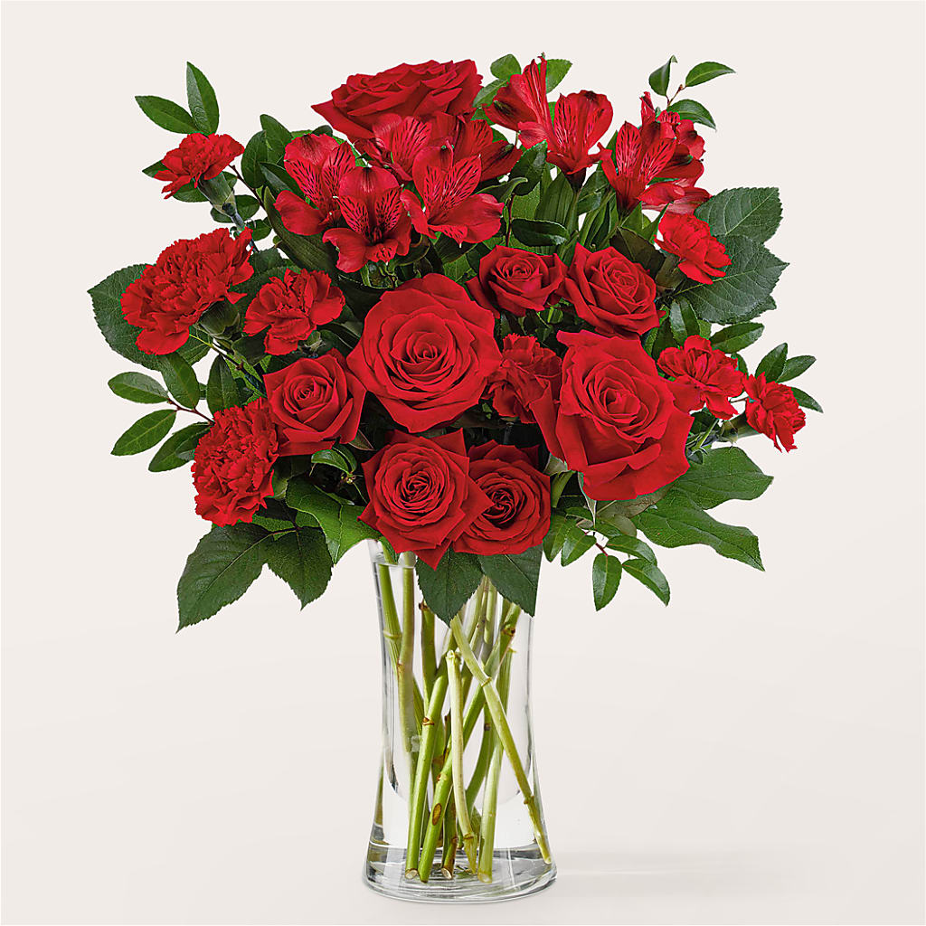 Brilliant Ruby Bouquet – LOU GENTILE'S FLOWERS BASKET, Fresno CA