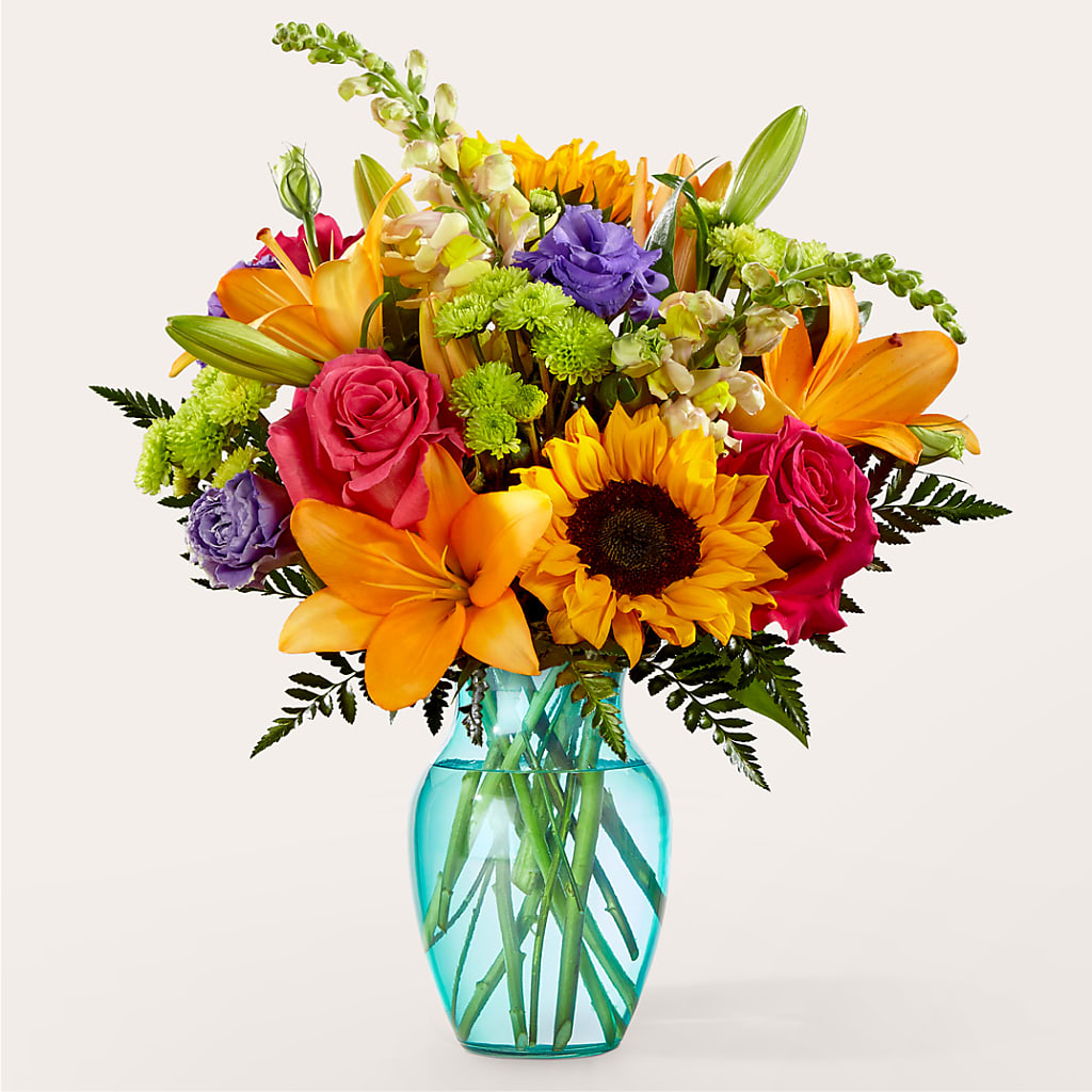 Double Rainbow Bouquet – LOU GENTILE'S FLOWERS BASKET, Fresno CA