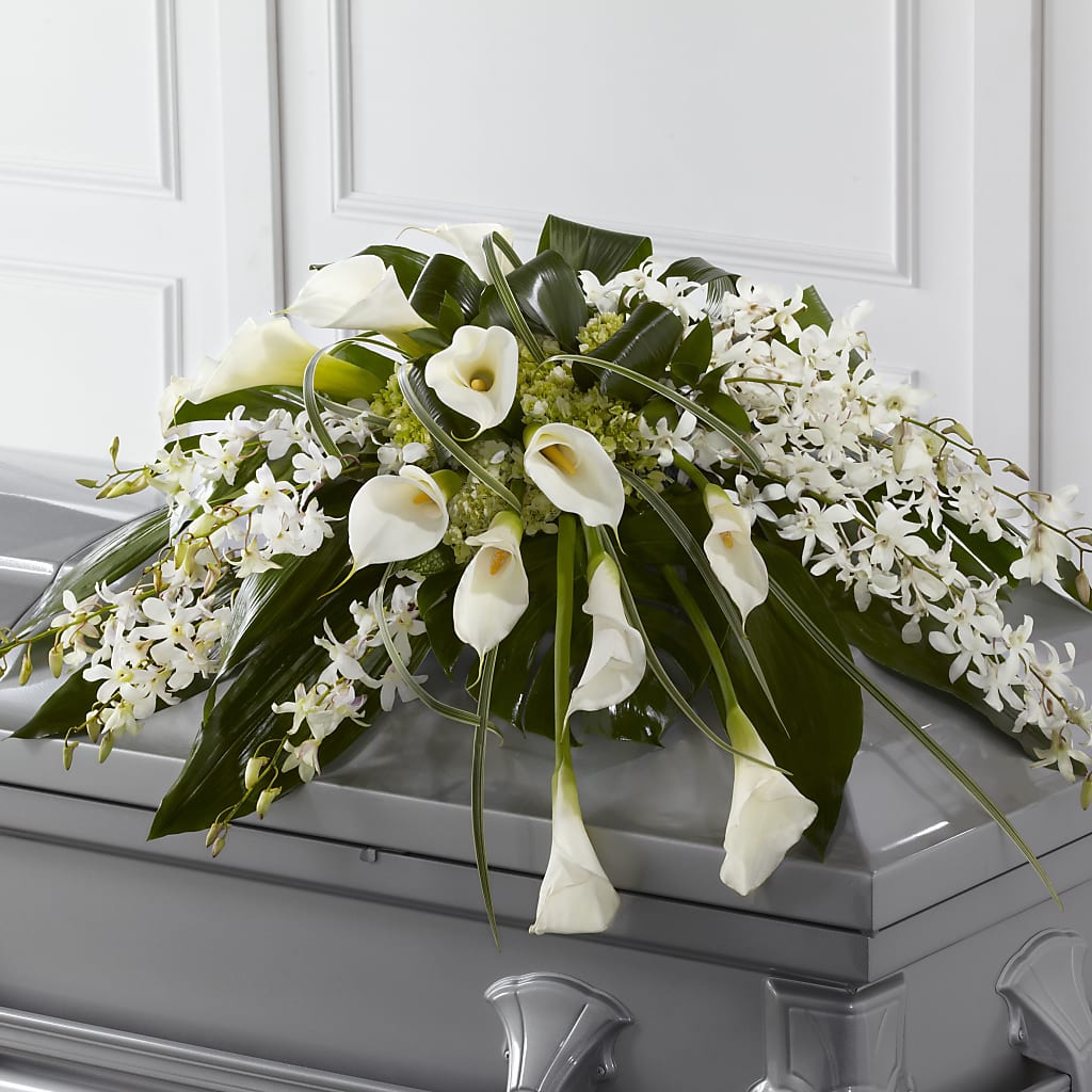 Angel Wings Casket Spray – LOU GENTILE'S FLOWERS BASKET, Fresno CA
