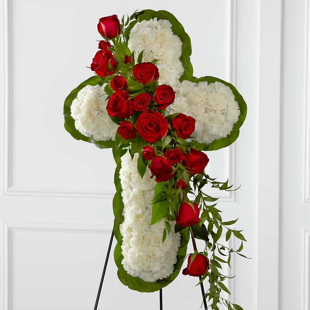 Floral Cross Easel – LOU GENTILE'S FLOWERS BASKET, Fresno CA