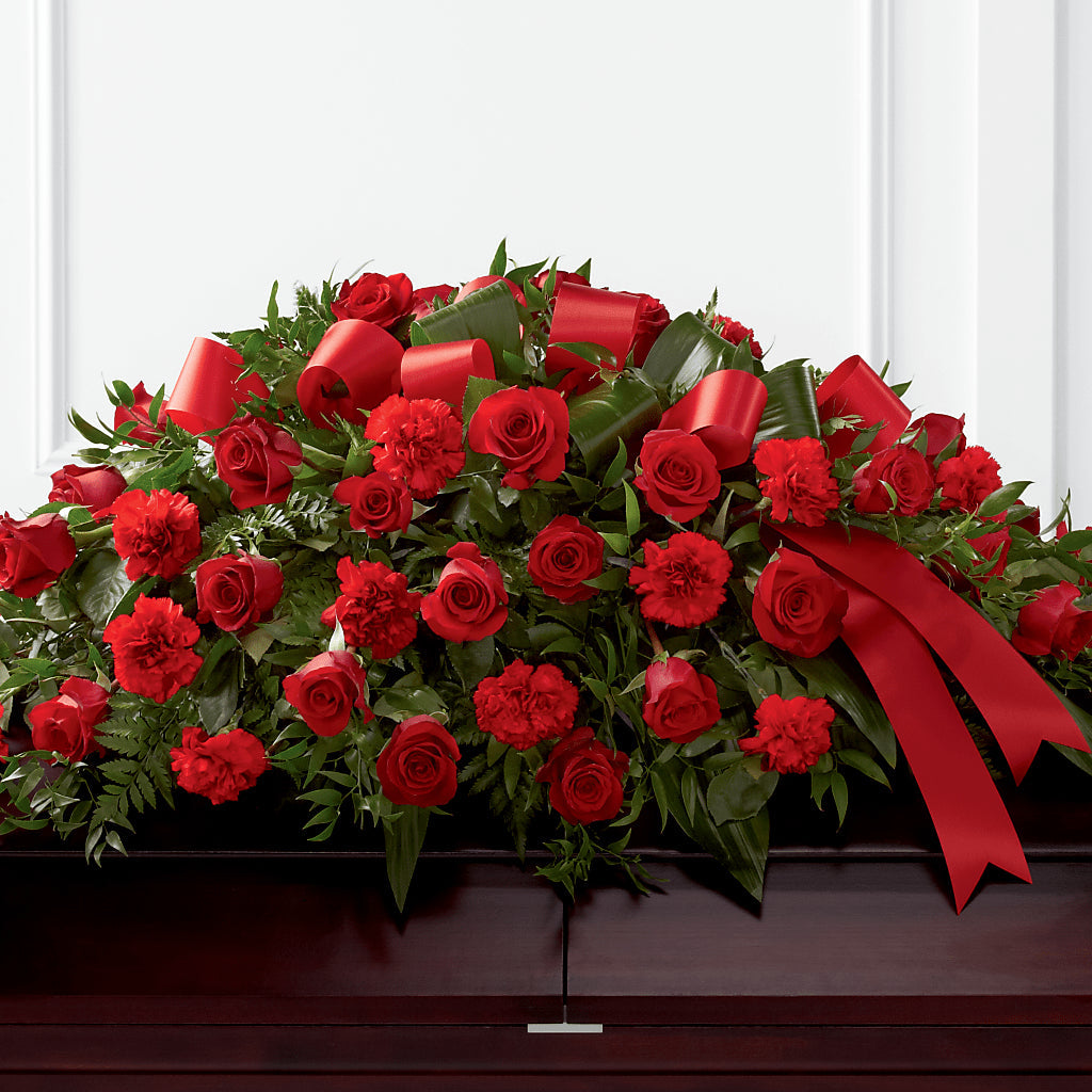 Tribute of Life Casket Spray – LOU GENTILE'S FLOWERS BASKET, Fresno CA