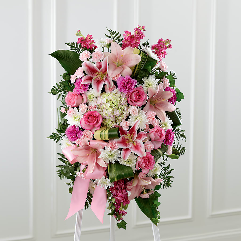 Comforting Standing Spray – LOU GENTILE'S FLOWERS BASKET, Fresno CA