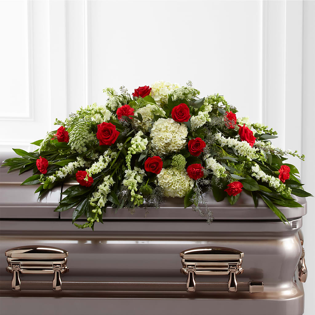 Sincerity Casket Spray – LOU GENTILE'S FLOWERS BASKET, Fresno CA