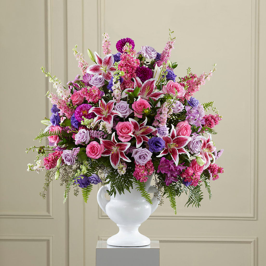 Peaceful Tribute Arrangement – LOU GENTILE'S FLOWERS BASKET, Fresno CA