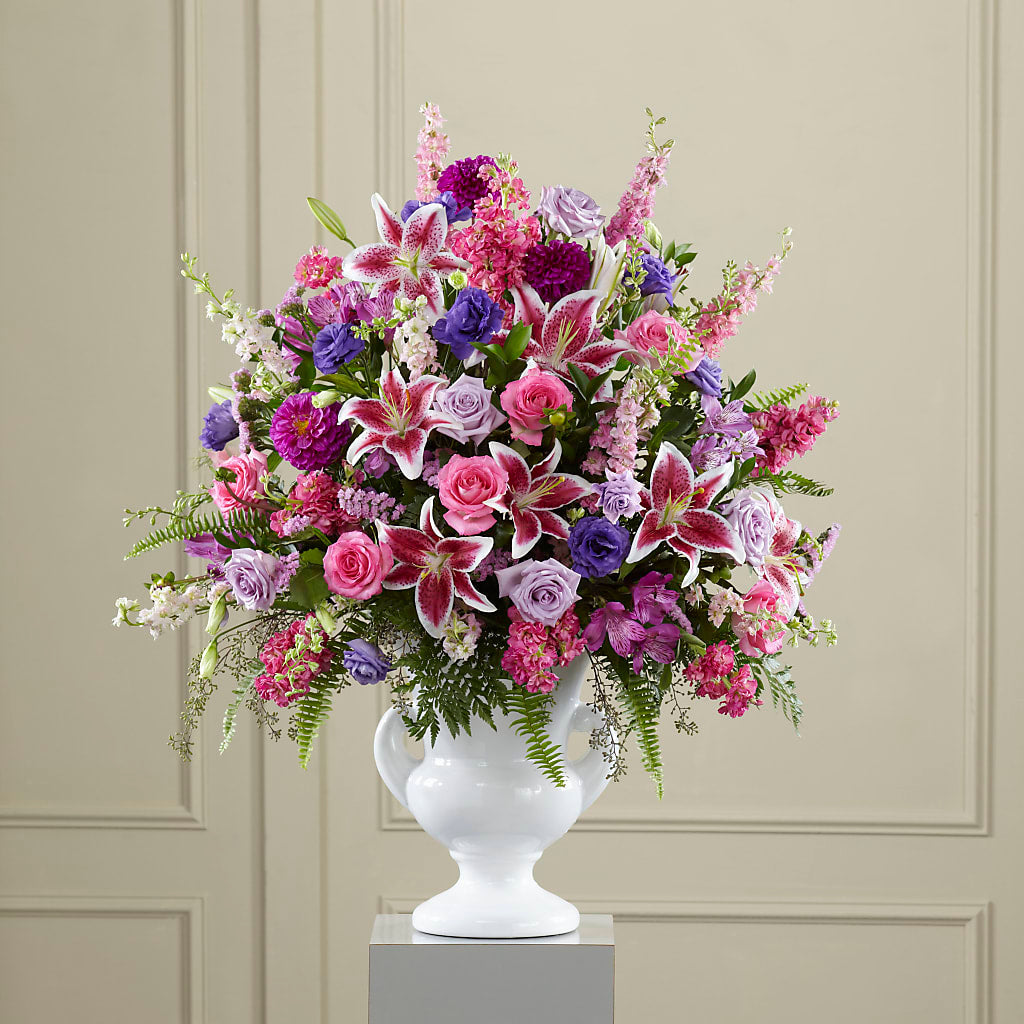 Peaceful Tribute Arrangement – LOU GENTILE'S FLOWERS BASKET, Fresno CA