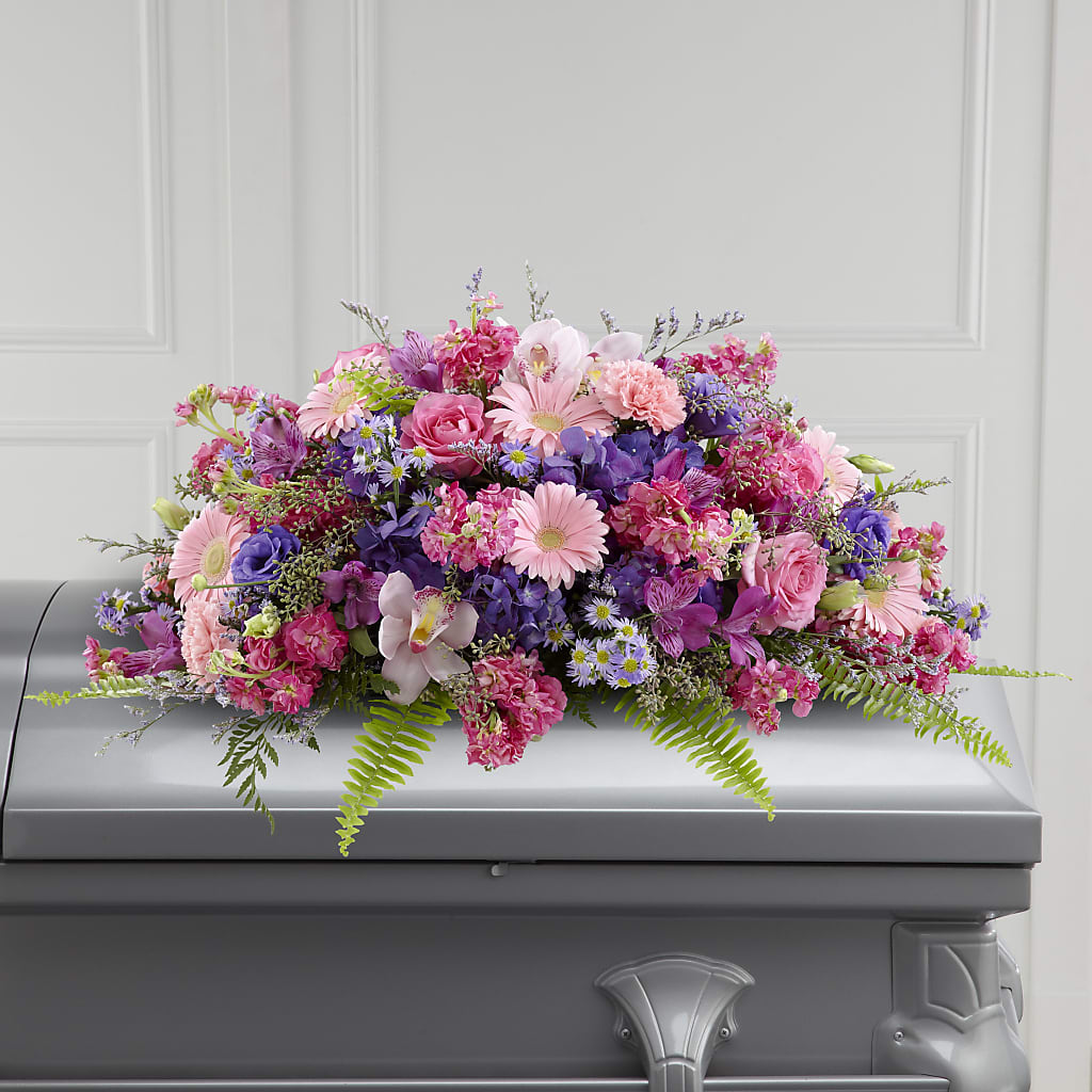 Glorious Garden Casket Spray – LOU GENTILE'S FLOWERS BASKET, Fresno CA