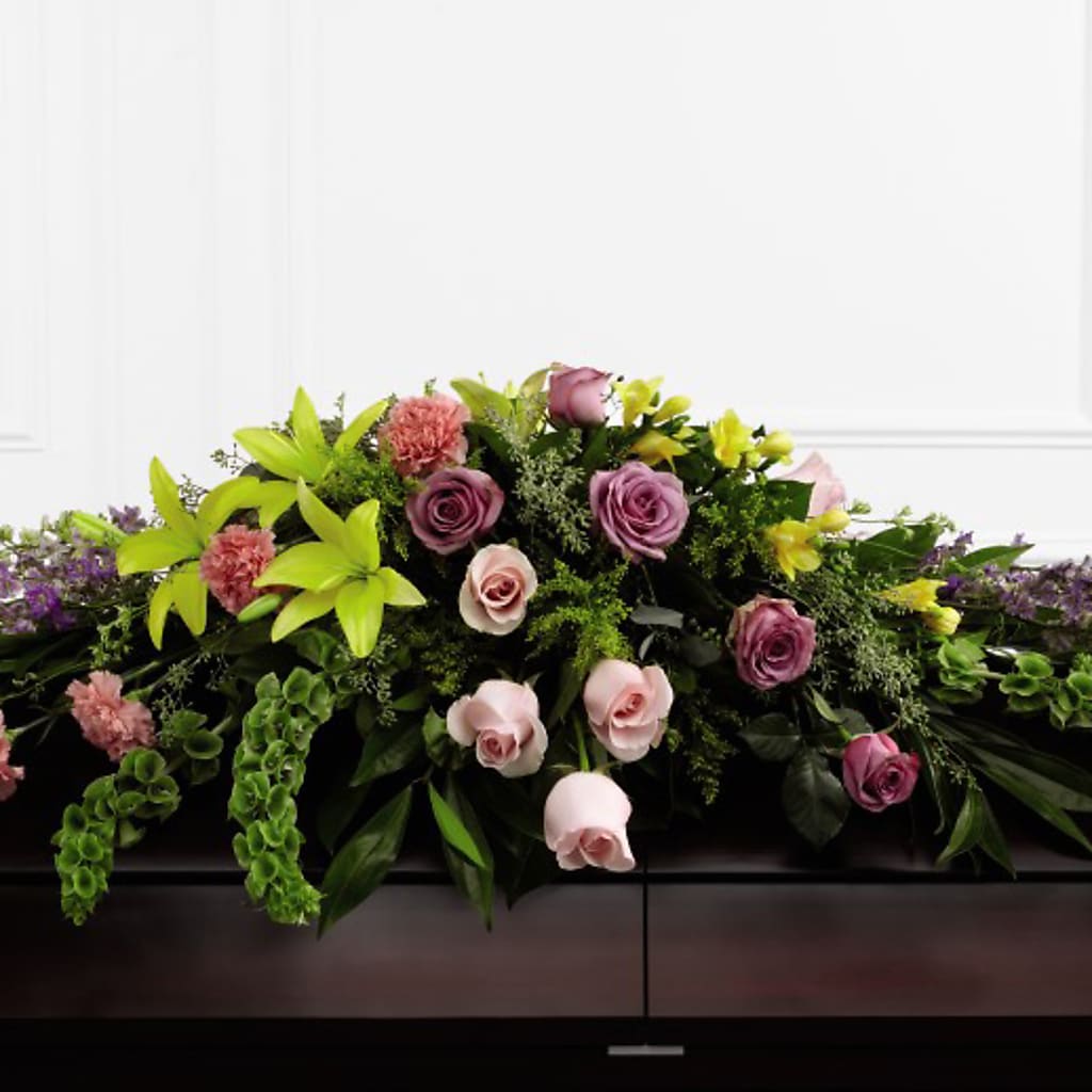 Forever Beloved Casket Spray – LOU GENTILE'S FLOWERS BASKET, Fresno CA