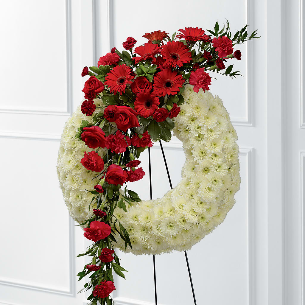 Graceful Tribute Wreath – LOU GENTILE'S FLOWERS BASKET, Fresno CA