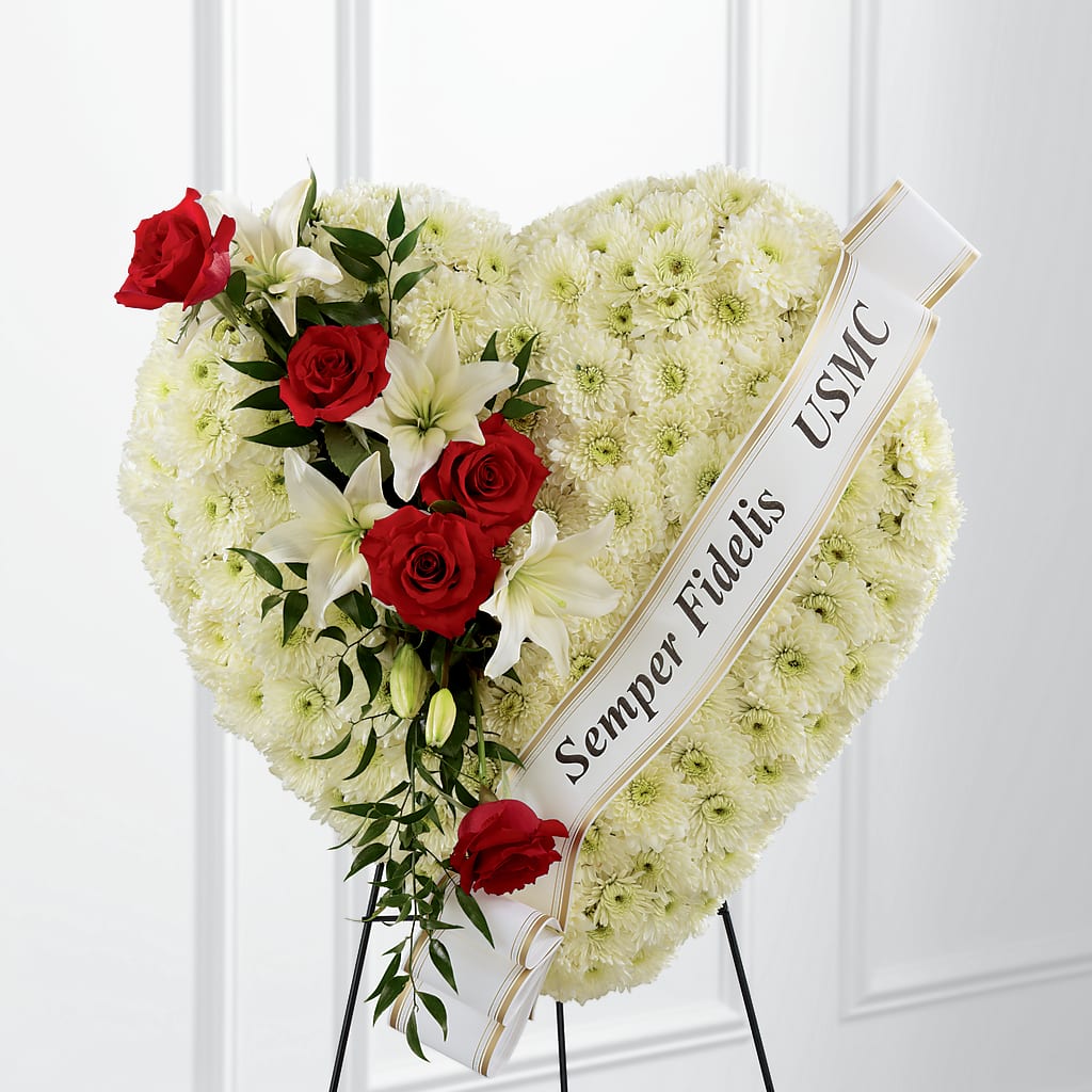 Heartfelt Hero Standing Heart – LOU GENTILE'S FLOWERS BASKET, Fresno CA