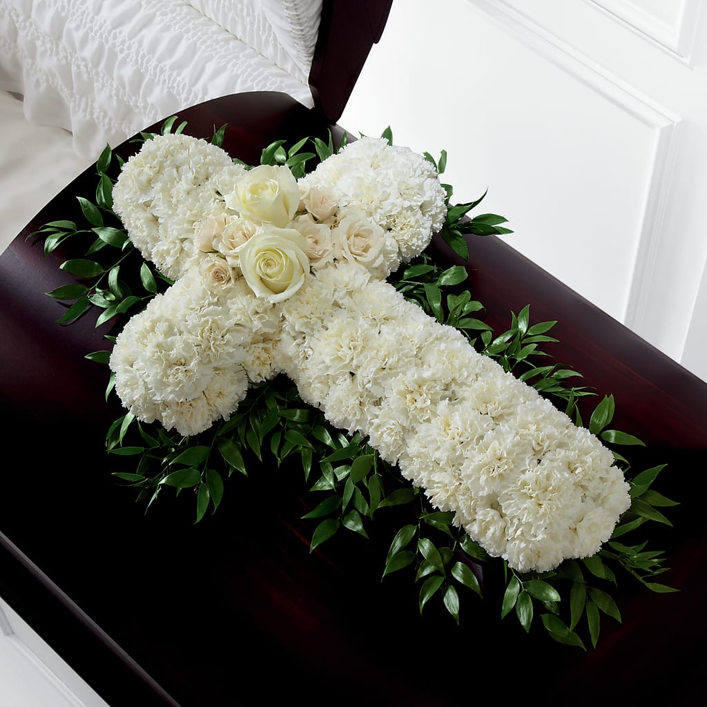 Peaceful Memories Casket Spray (Standard) – LOU GENTILE'S FLOWERS BASKET, Fresno CA