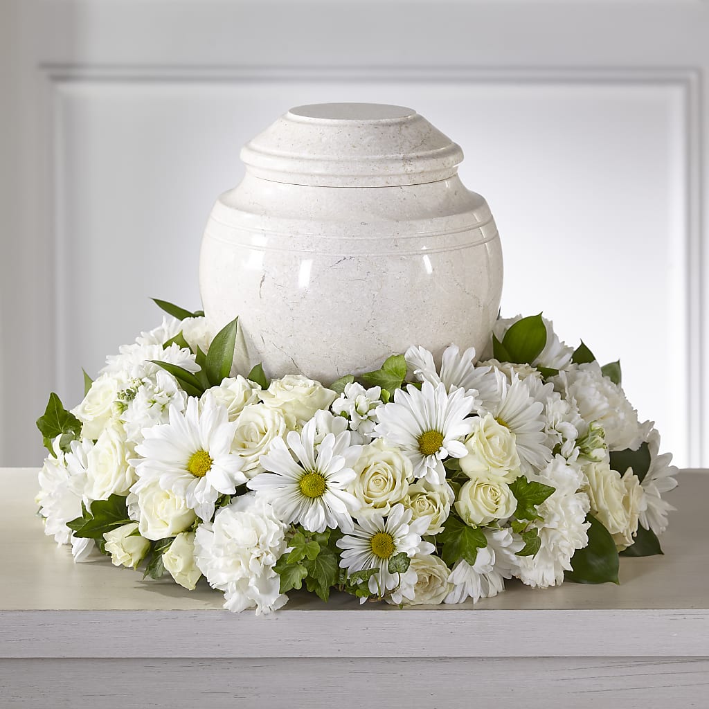 Ivory Gardens Cremation Adornment – LOU GENTILE'S FLOWERS BASKET, Fresno CA