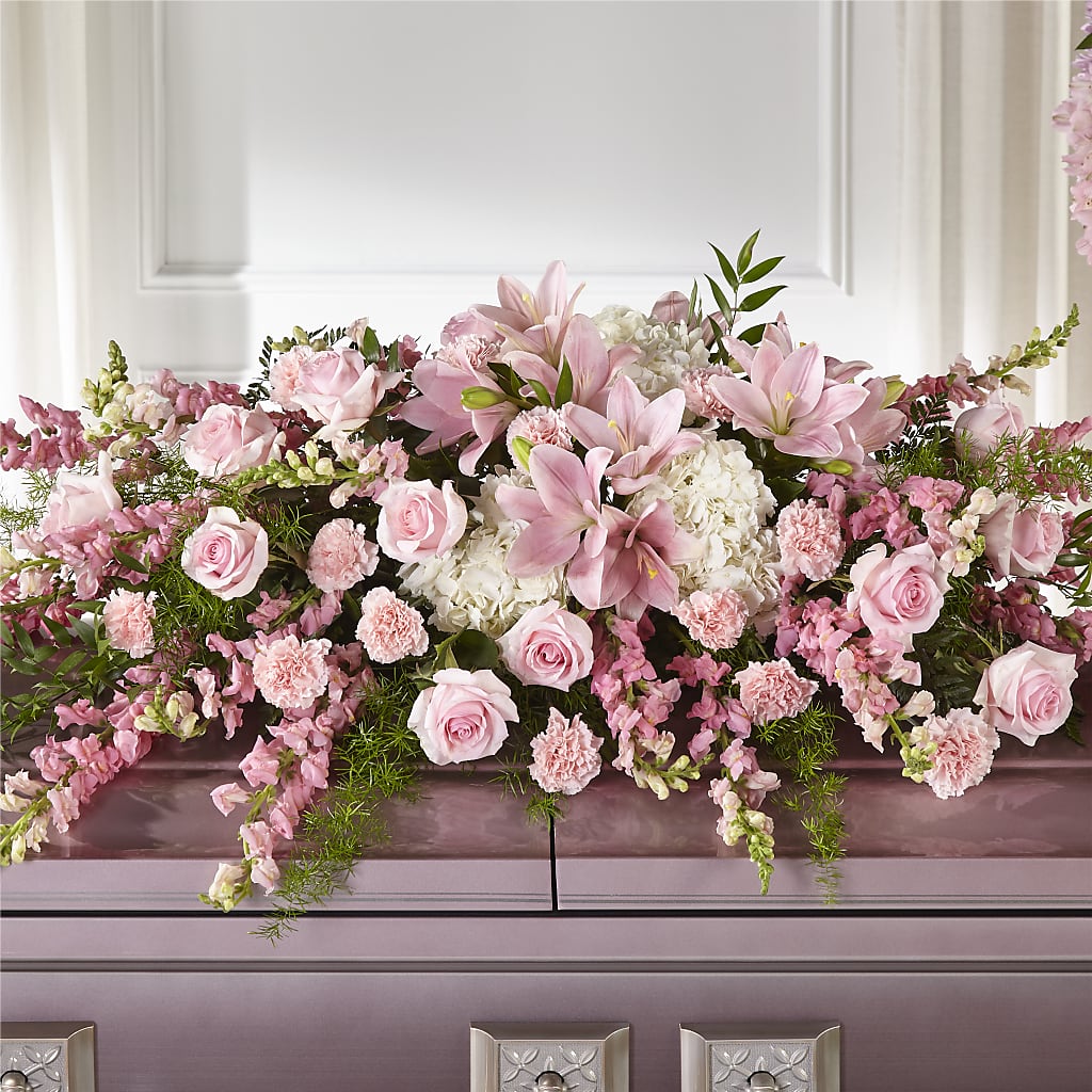 Life & Remembrance Casket Spray – LOU GENTILE'S FLOWERS BASKET, Fresno CA