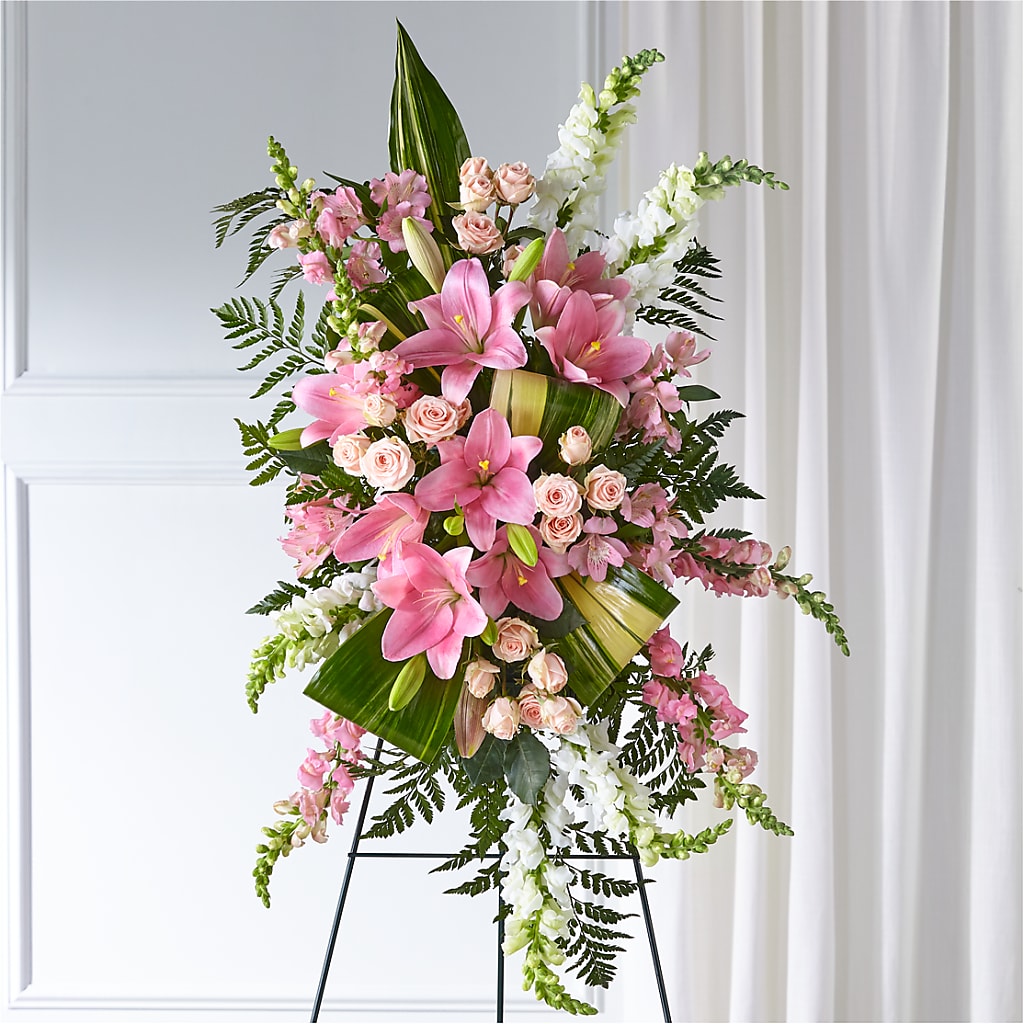 Elegant Embrace Standing Spray – LOU GENTILE'S FLOWERS BASKET, Fresno CA