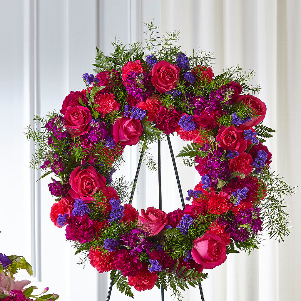 Calming Colors Wreath – LOU GENTILE'S FLOWERS BASKET, Fresno CA