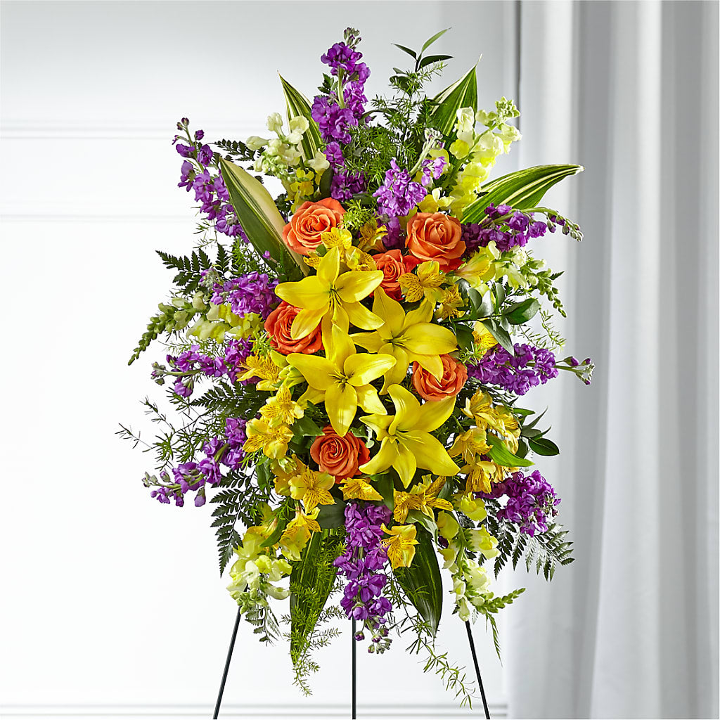 Thoughtful Prayers Standing Spray – LOU GENTILE'S FLOWERS BASKET, Fresno CA