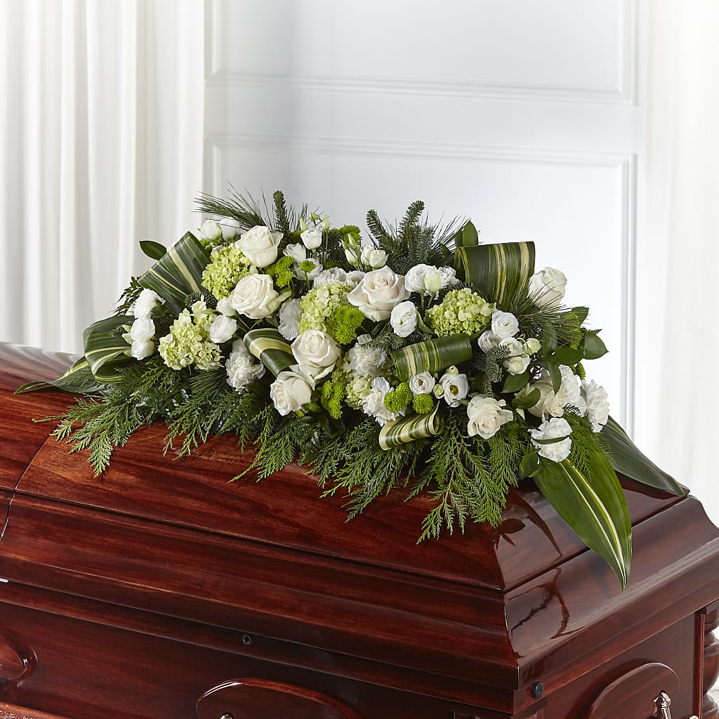 Hopeful Gesture Casket Spray – LOU GENTILE'S FLOWERS BASKET, Fresno CA