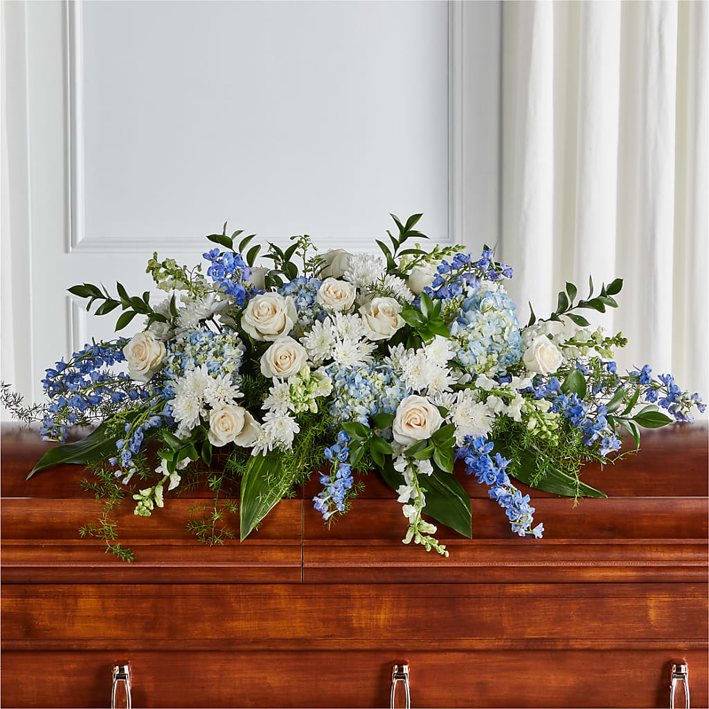 Timeless Essence Casket Spray – LOU GENTILE'S FLOWERS BASKET, Fresno CA