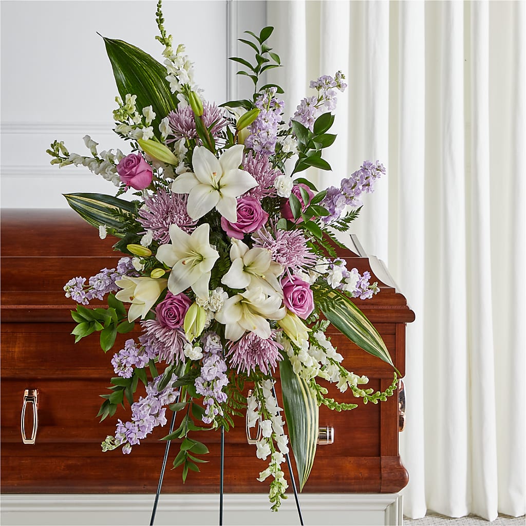 Grateful Hearts Standing Spray – LOU GENTILE'S FLOWERS BASKET, Fresno CA