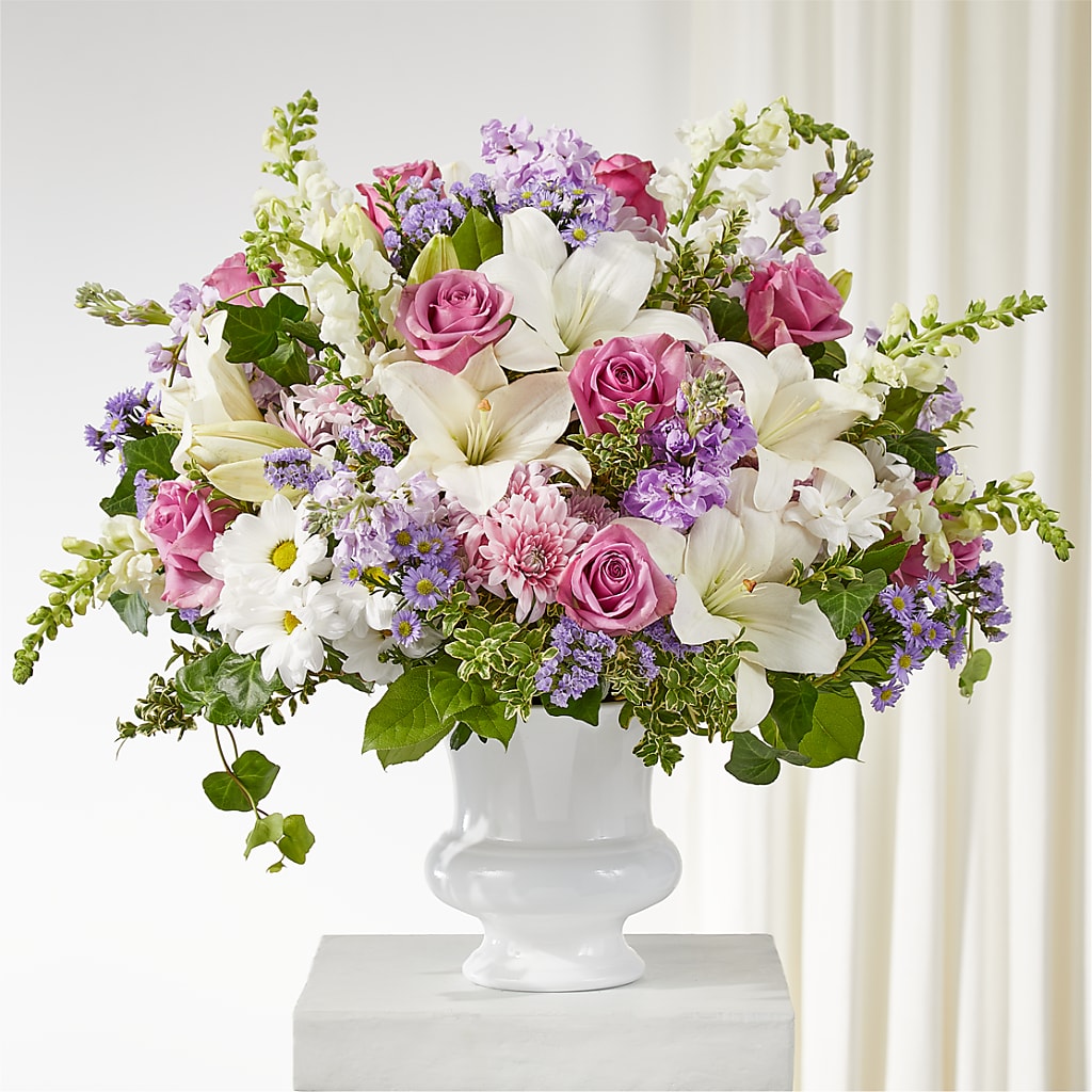 Remarkable Life Urn Arrangement – LOU GENTILE'S FLOWERS BASKET, Fresno CA