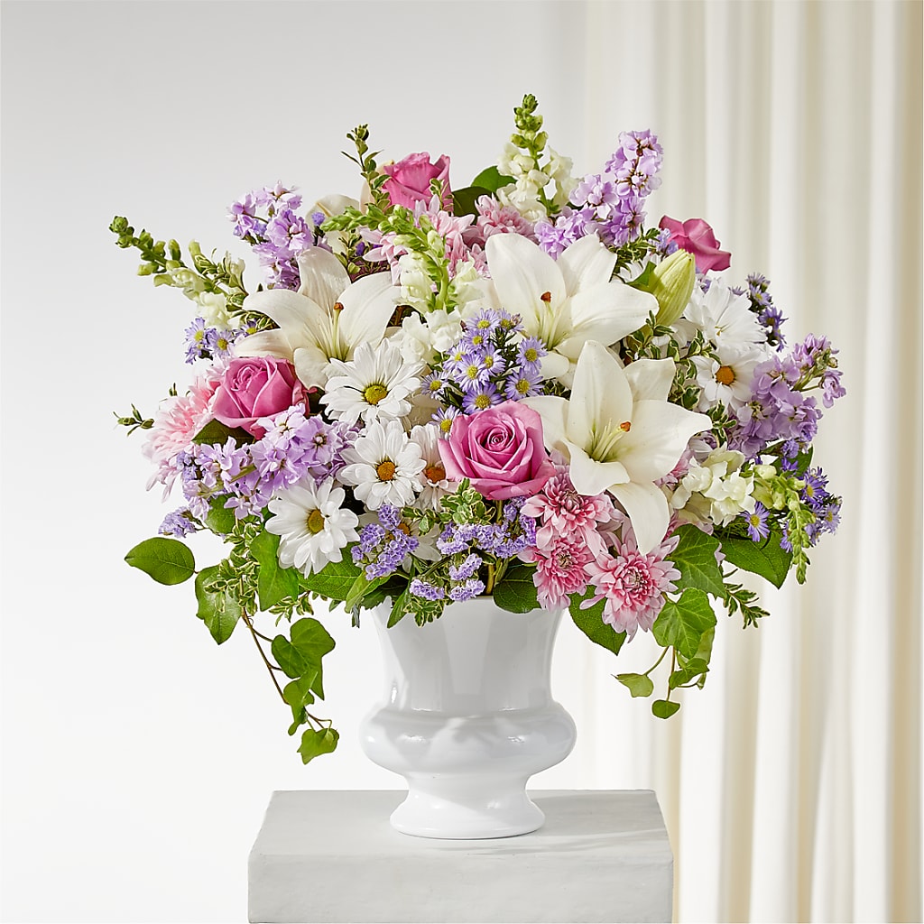 Remarkable Life Urn Arrangement – LOU GENTILE'S FLOWERS BASKET, Fresno CA