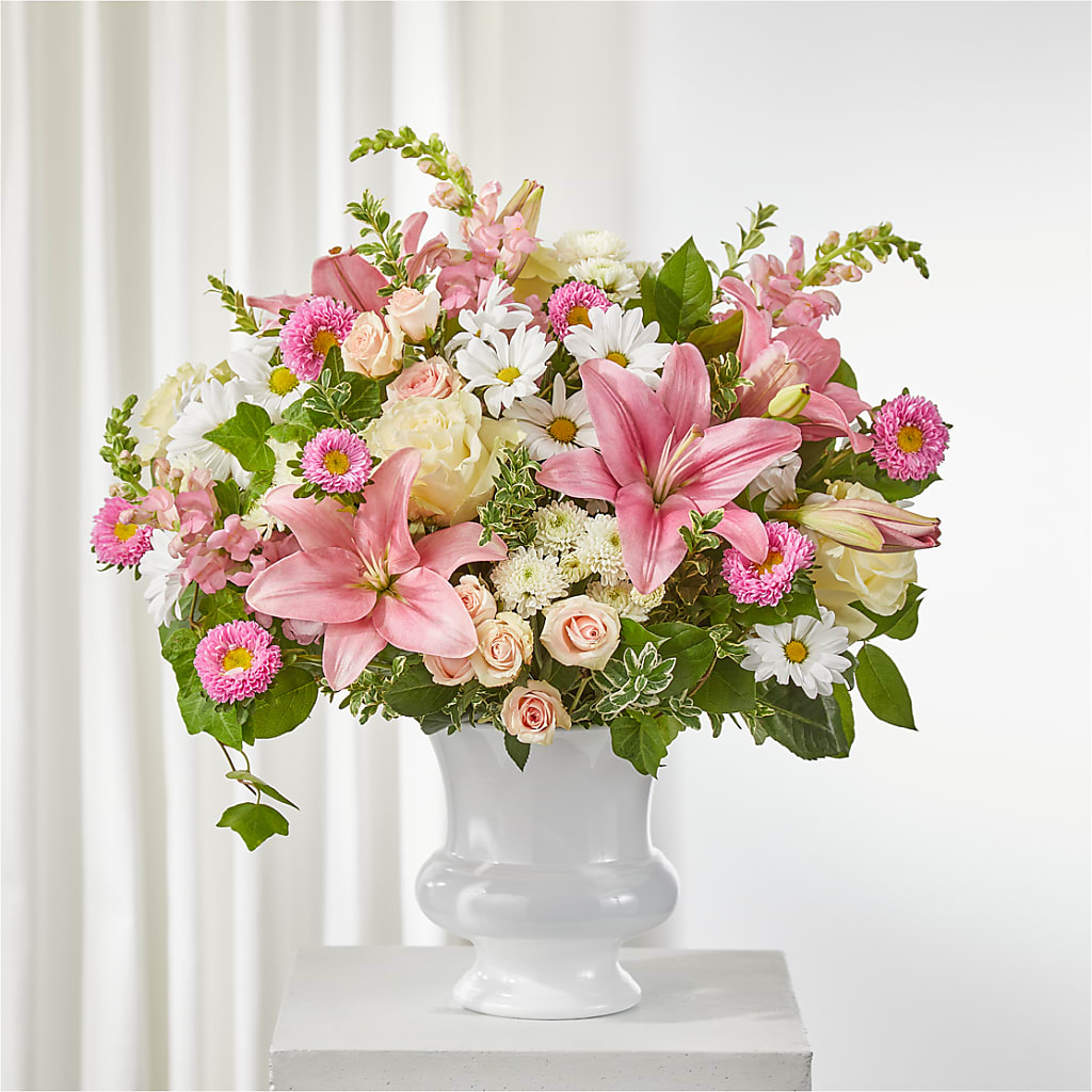 Empathetic Blooms Urn Arrangement – LOU GENTILE'S FLOWERS BASKET, Fresno CA
