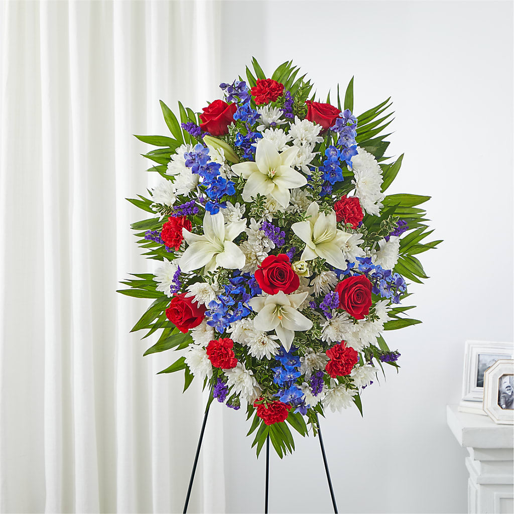 Cherished Service Standing Spray – LOU GENTILE'S FLOWERS BASKET, Fresno CA