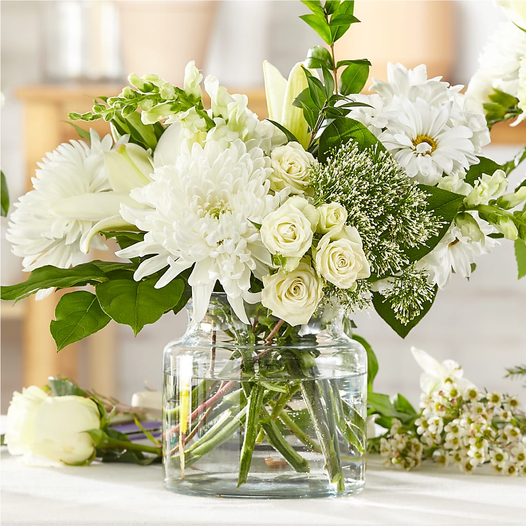 Classic Ivory – A Florist Original – LOU GENTILE'S FLOWERS BASKET, Fresno CA