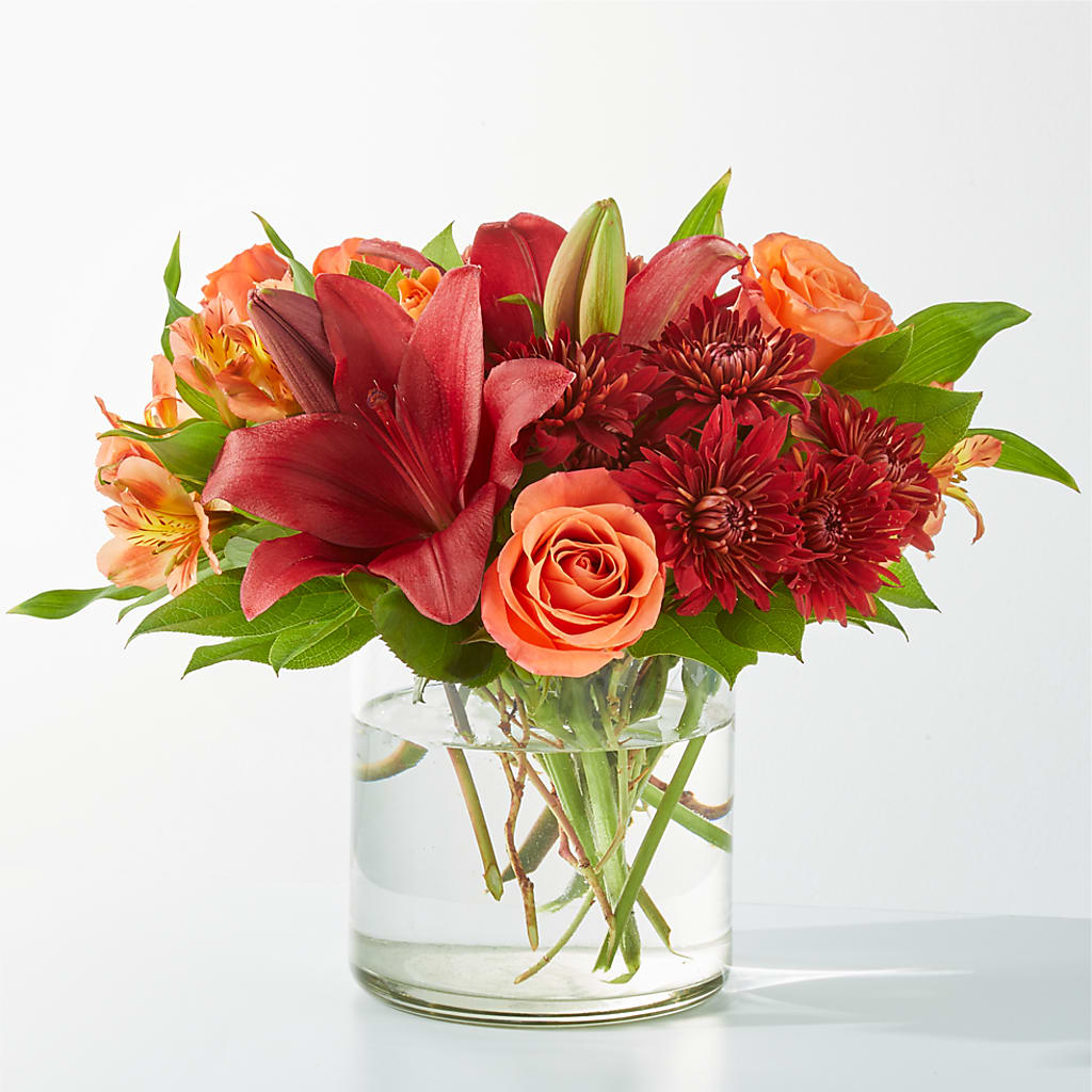 Crimson Leaves Bouquet – LOU GENTILE'S FLOWERS BASKET, Fresno CA