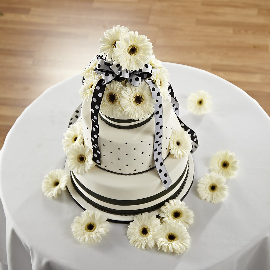 Simple Sophistication Cake Décor – LOU GENTILE'S FLOWERS BASKET, Fresno CA