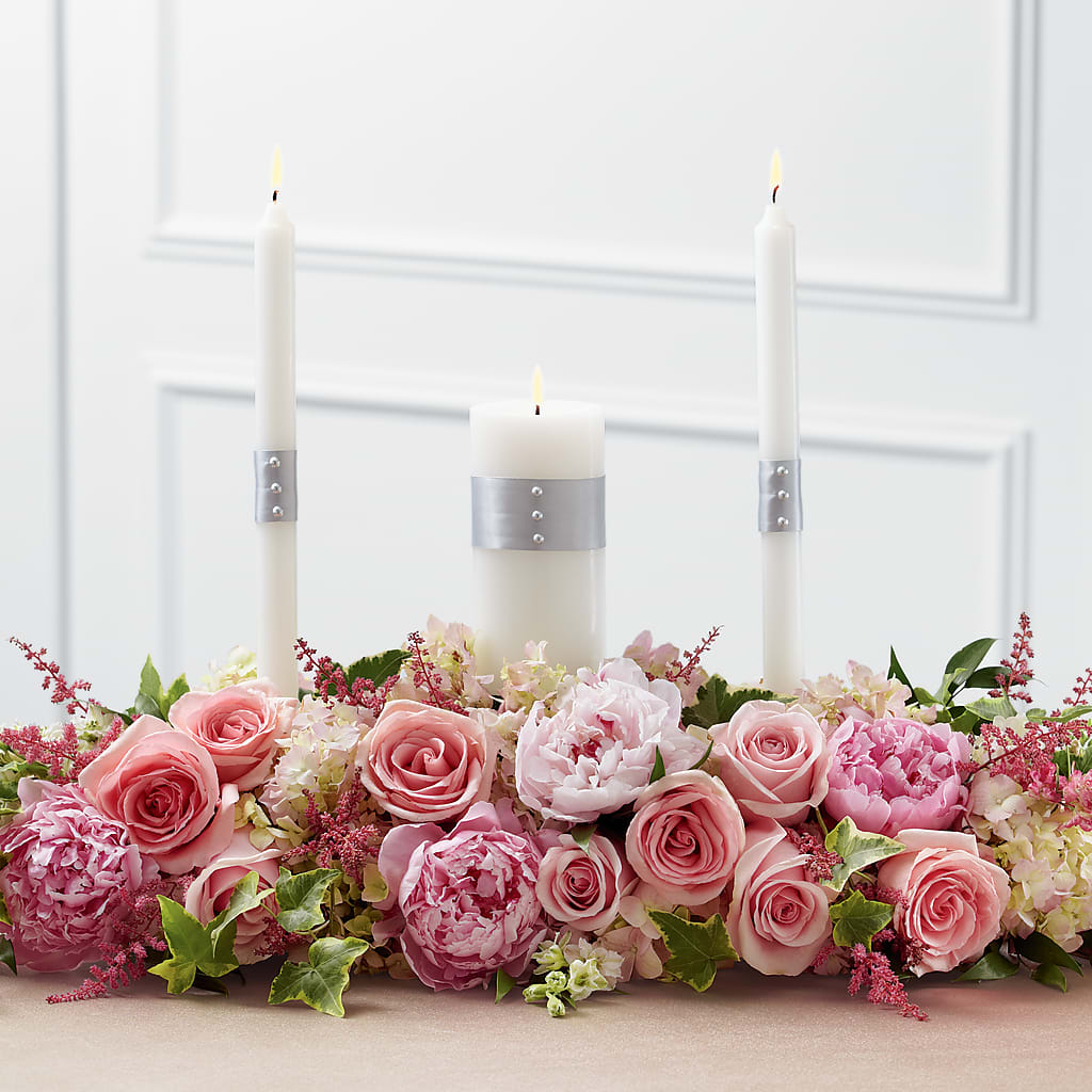 Worldwide Romance Unity Candle Arrangement – LOU GENTILE'S FLOWERS BASKET, Fresno CA