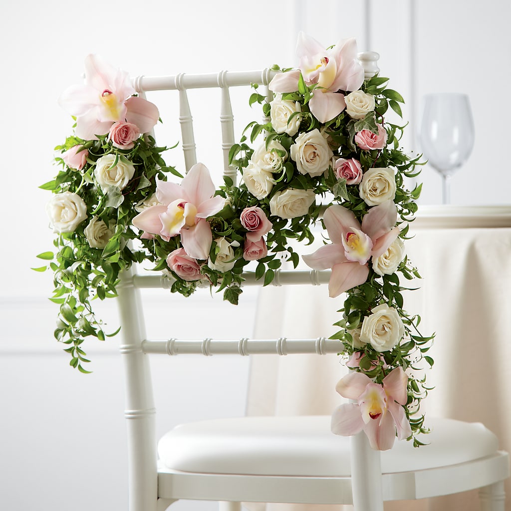Orchid Rose Chair Décor – LOU GENTILE'S FLOWERS BASKET, Fresno CA