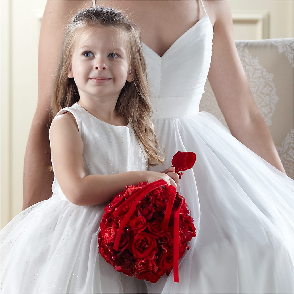 Pure at Heart Flower Girl Arrangement – LOU GENTILE'S FLOWERS BASKET, Fresno CA