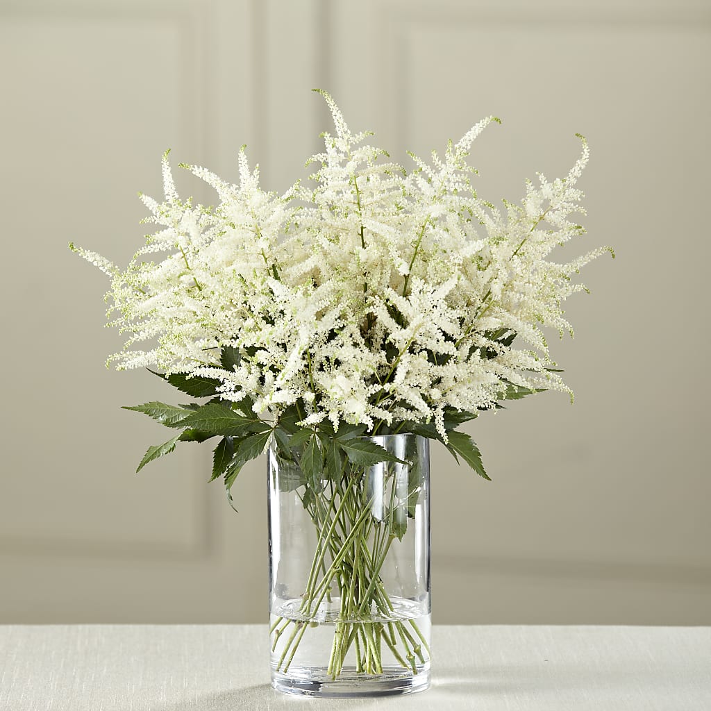 White Astilbe Bouquet – LOU GENTILE'S FLOWERS BASKET, Fresno CA