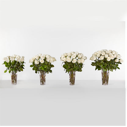 Long Stem White Rose Bouquet – LOU GENTILE'S FLOWERS BASKET, Fresno CA
