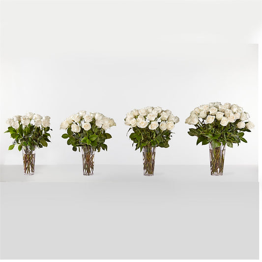 Long Stem White Rose Bouquet – LOU GENTILE'S FLOWERS BASKET, Fresno CA