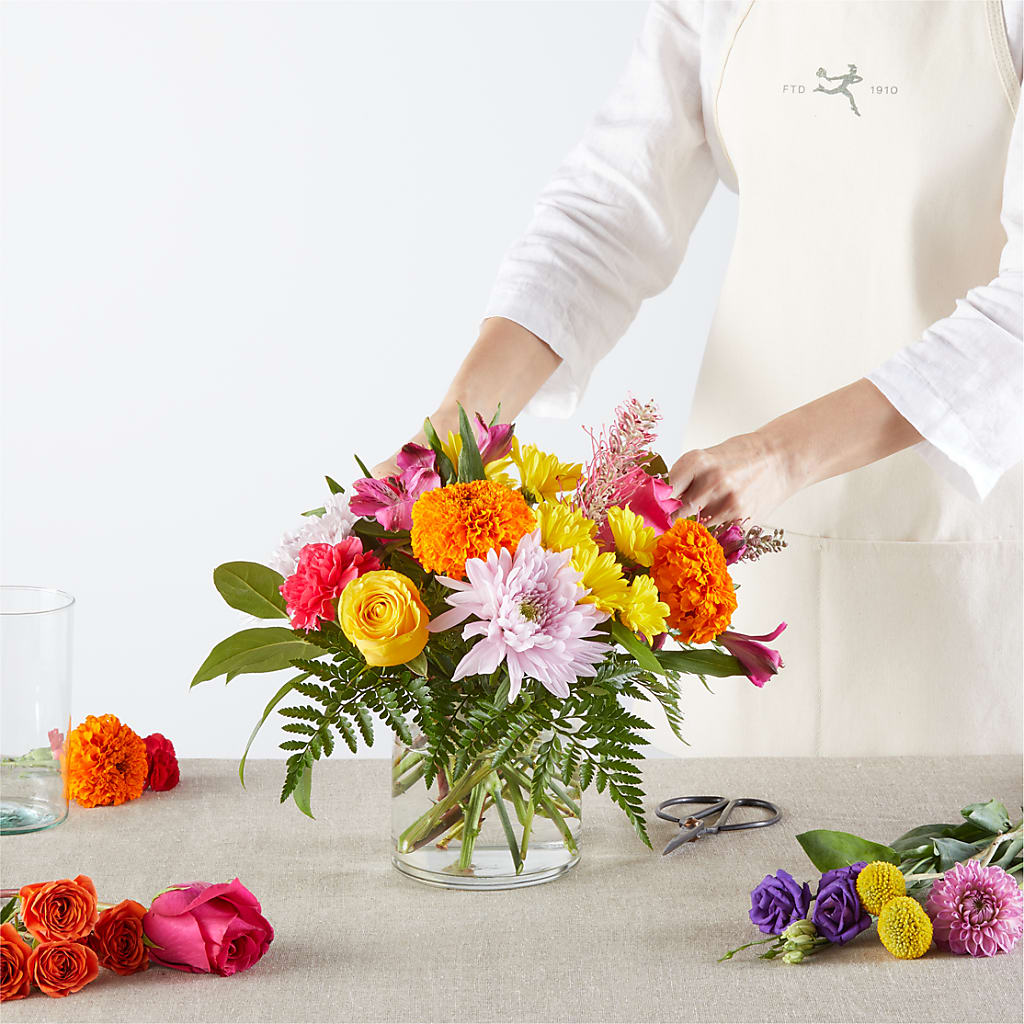 Feast of Color – A Florist Original – LOU GENTILE'S FLOWERS BASKET, Fresno CA