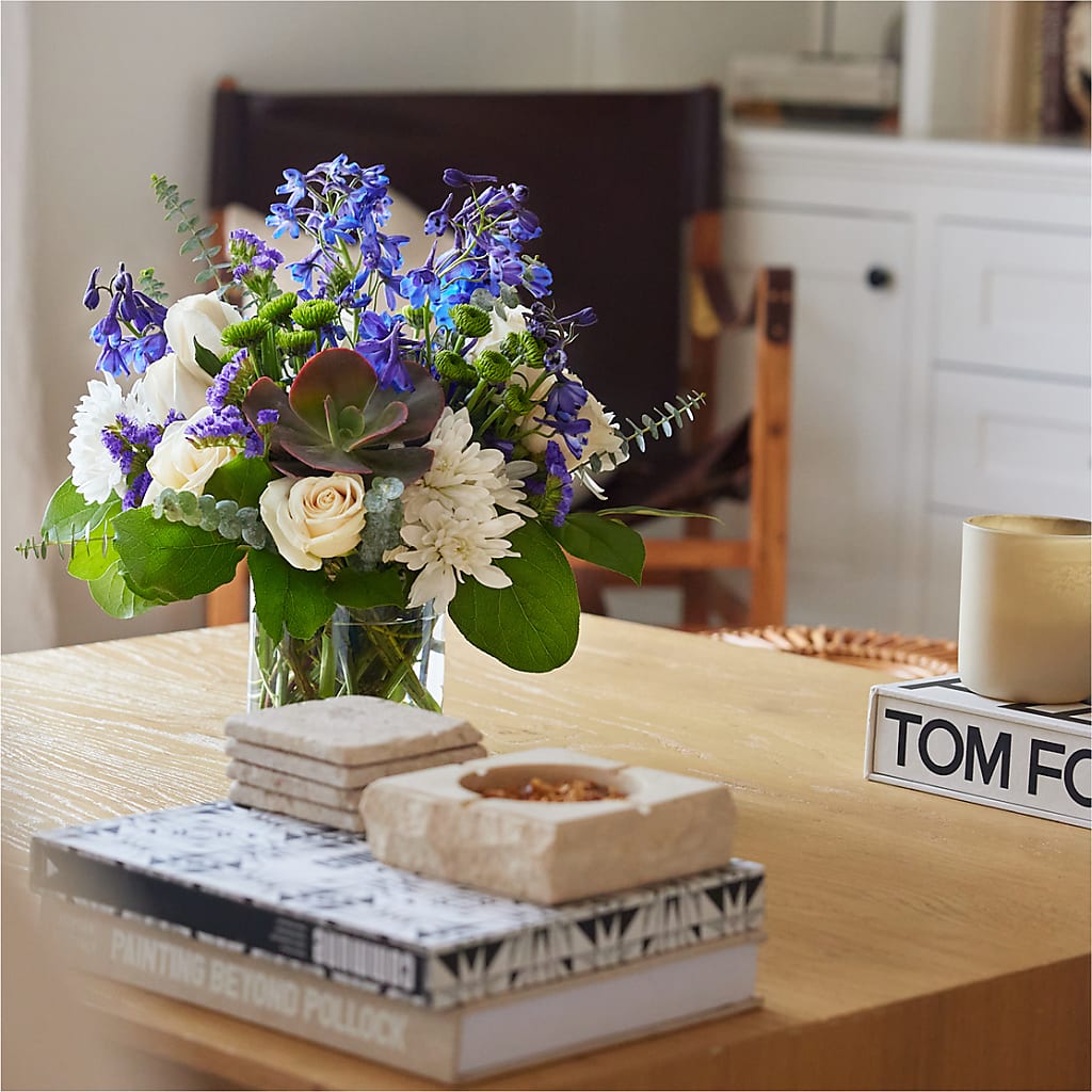 Cerulean Waves Bouquet – LOU GENTILE'S FLOWERS BASKET, Fresno CA