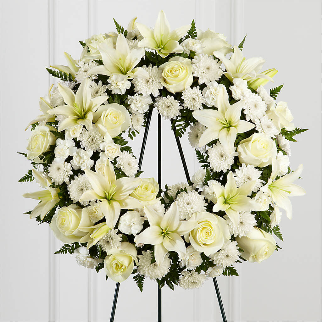 Treasured Tribute Wreath – LOU GENTILE'S FLOWERS BASKET, Fresno CA