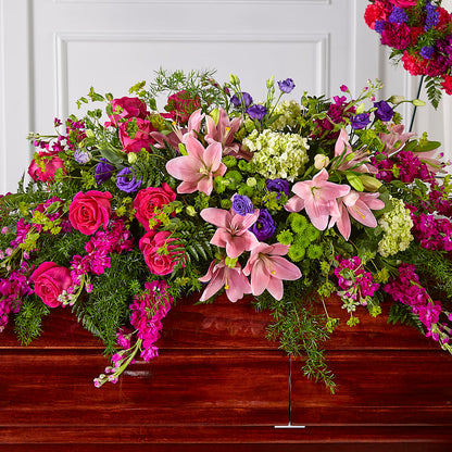 Radiant Tribute Casket Spray – LOU GENTILE'S FLOWERS BASKET, Fresno CA
