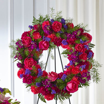 Calming Colors Wreath – LOU GENTILE'S FLOWERS BASKET, Fresno CA