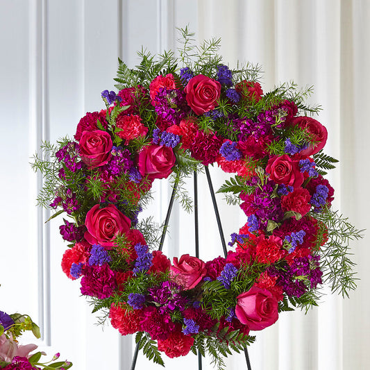 Calming Colors Wreath – LOU GENTILE'S FLOWERS BASKET, Fresno CA