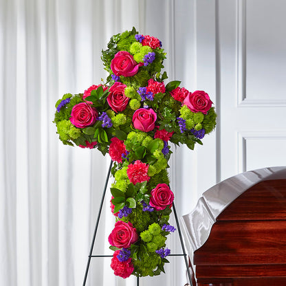 Tribute Rose Floral Cross – LOU GENTILE'S FLOWERS BASKET, Fresno CA