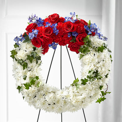 Patriotic Passion Wreath – LOU GENTILE'S FLOWERS BASKET, Fresno CA