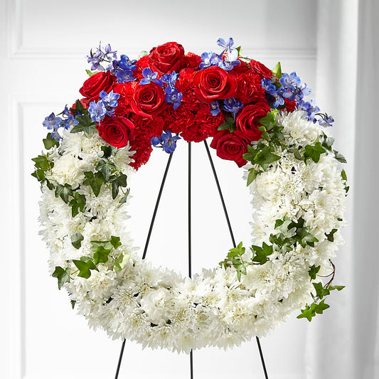 Patriotic Passion Wreath – LOU GENTILE'S FLOWERS BASKET, Fresno CA